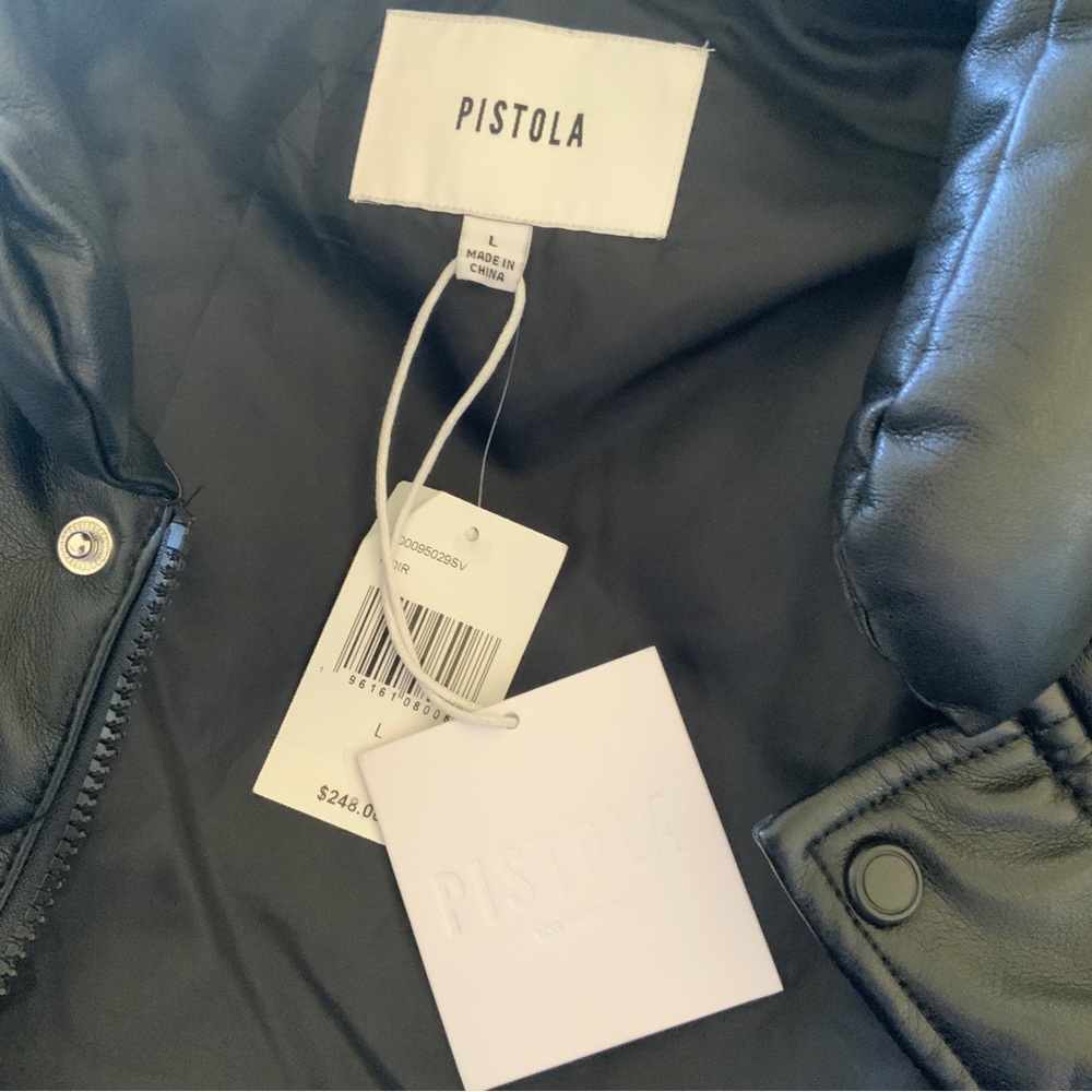 Revolve Pistola Callista Puffer Jacket Removable Sleeves Black Size Large - Picture 10 of 16